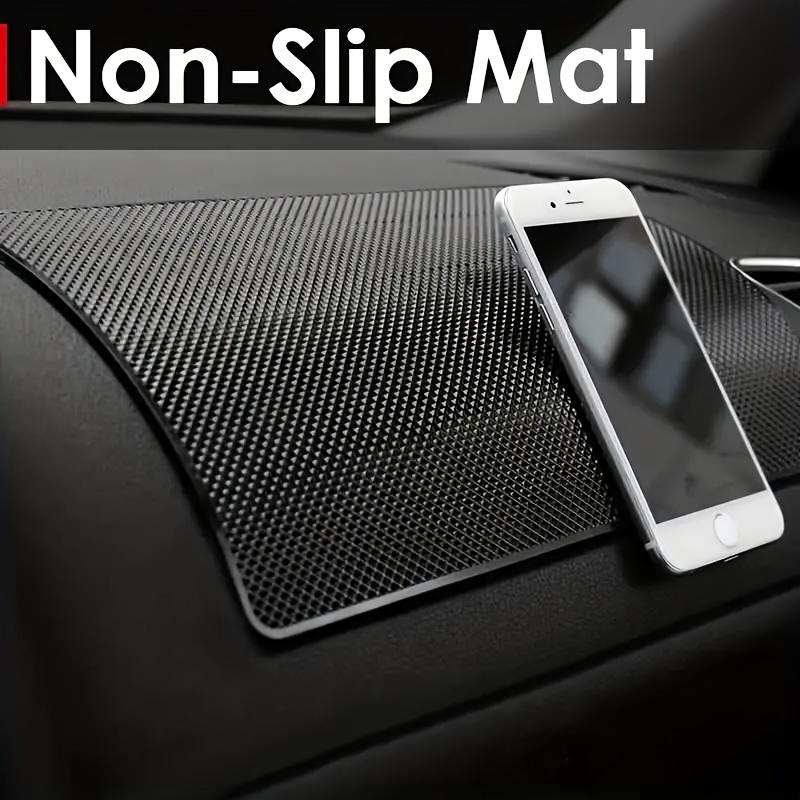 

1pc Black Silicone Non-slip Car Dashboard Mat - Textured Grip, Heat Resistant & Washable, Tpu Material, Ideal For Smartphone Placement