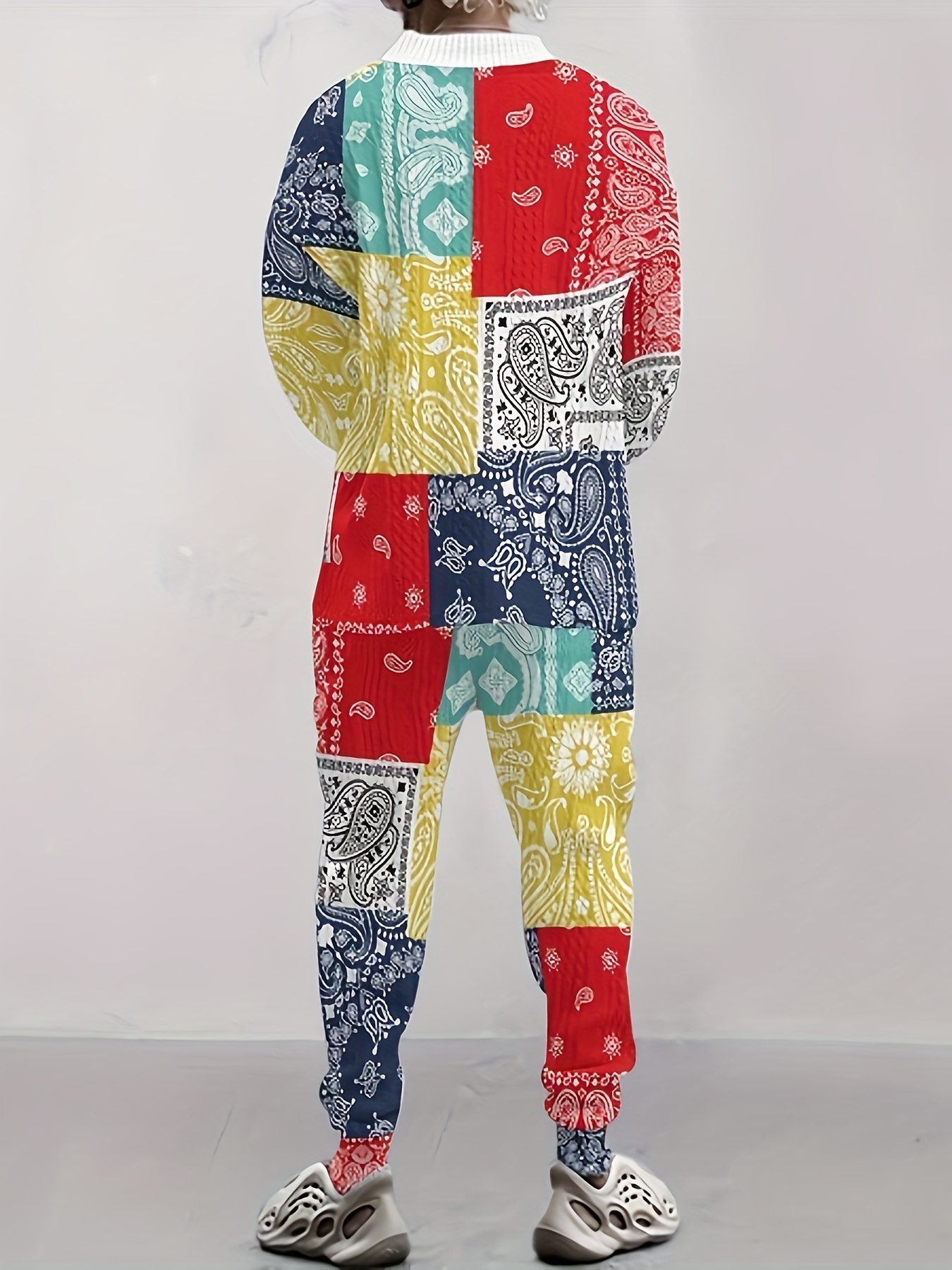 mens oversized 3d graffiti print sweatsuit casual polyester Temu