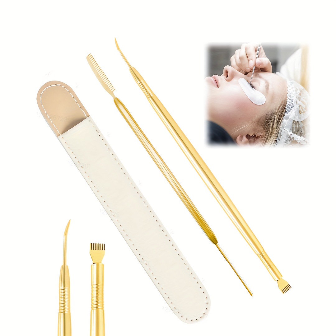 E-shop 3er-Set Wimperntrenner Edelstahl Wimpernlifting-Stab Metall Trenn- und Fixierstift Highlighting Stick Gebogene Wimpern Puppe Fixierung mit