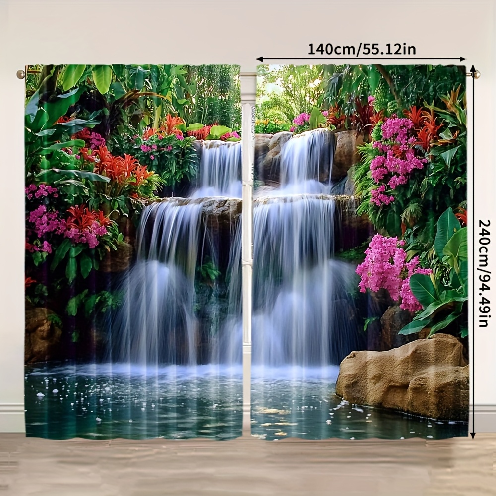 TEMU 2pcs, Popular Spring Summer Curtains Roller Blinds Polyester (without Rod) Gifts For Living Room, Bedroom, Kitchen, Dining