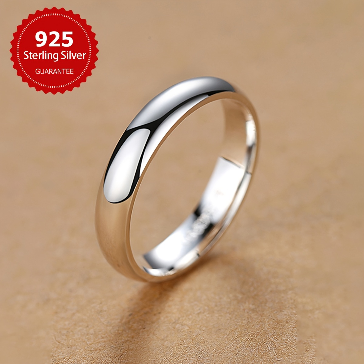 Women's 0.118inch Wide Plain Circle Ring, Engagement