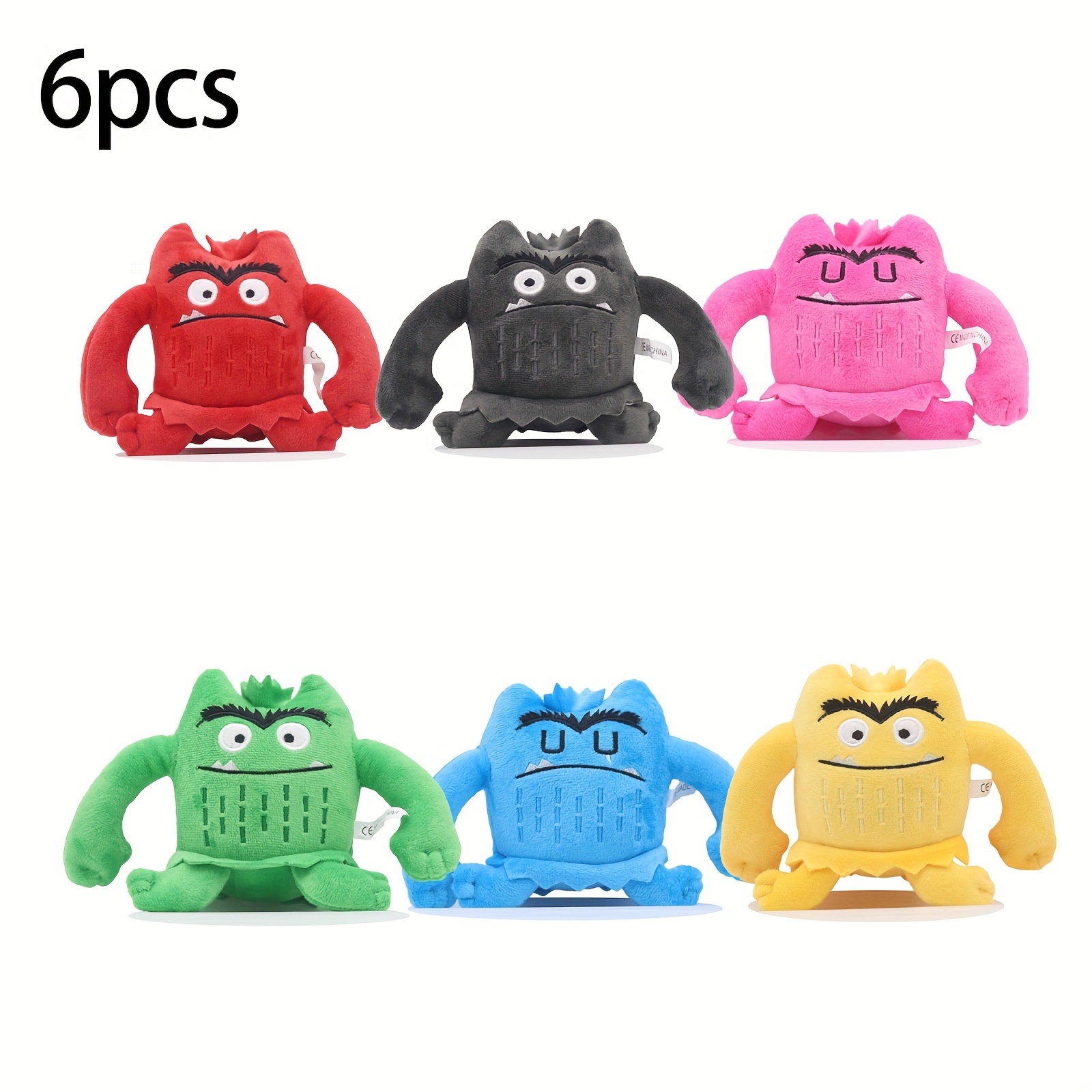 

6pcs Cute Color Monster Plush Toys, My Emotional Little Monster Cartoon Doll, Colorful Cute Emotion Monster Plush Toy, Great Emotion Practice Gift For Kids