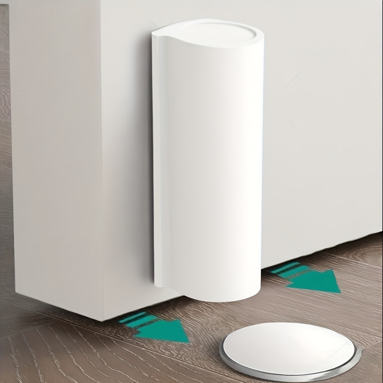 Image of No Installation Of Magnetic , Adjustable Height, Anti-collision - Narrow Windproof Metal Structure With Soft Cushion Suitable For Bathroom And Office (white/black)