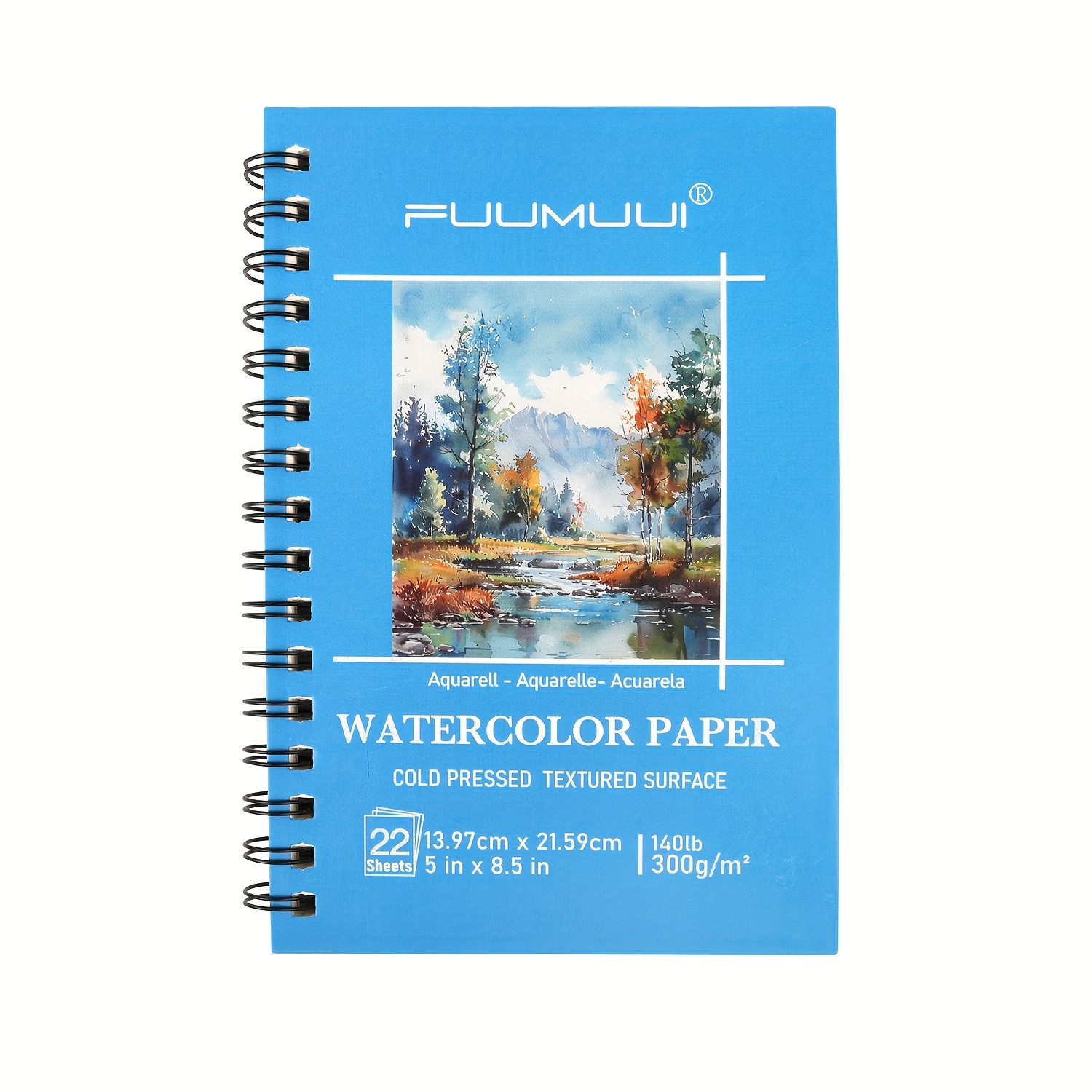 

Premium Watercolor Paper Pad - , 5x8.5", Cold Pressed, 140lb/300gsm - Ideal For , Gouache & Ink Artwork