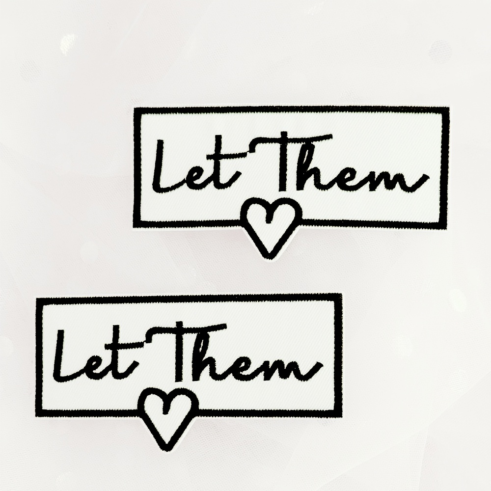 

2pcs "let " Embroidered Iron-on Patches, Decorative Appliqués For Customizing Denim, Jackets, Backpacks, And Trucker Hats, Heat Transfer Vinyl Patches For Diy Fashion And Crafts