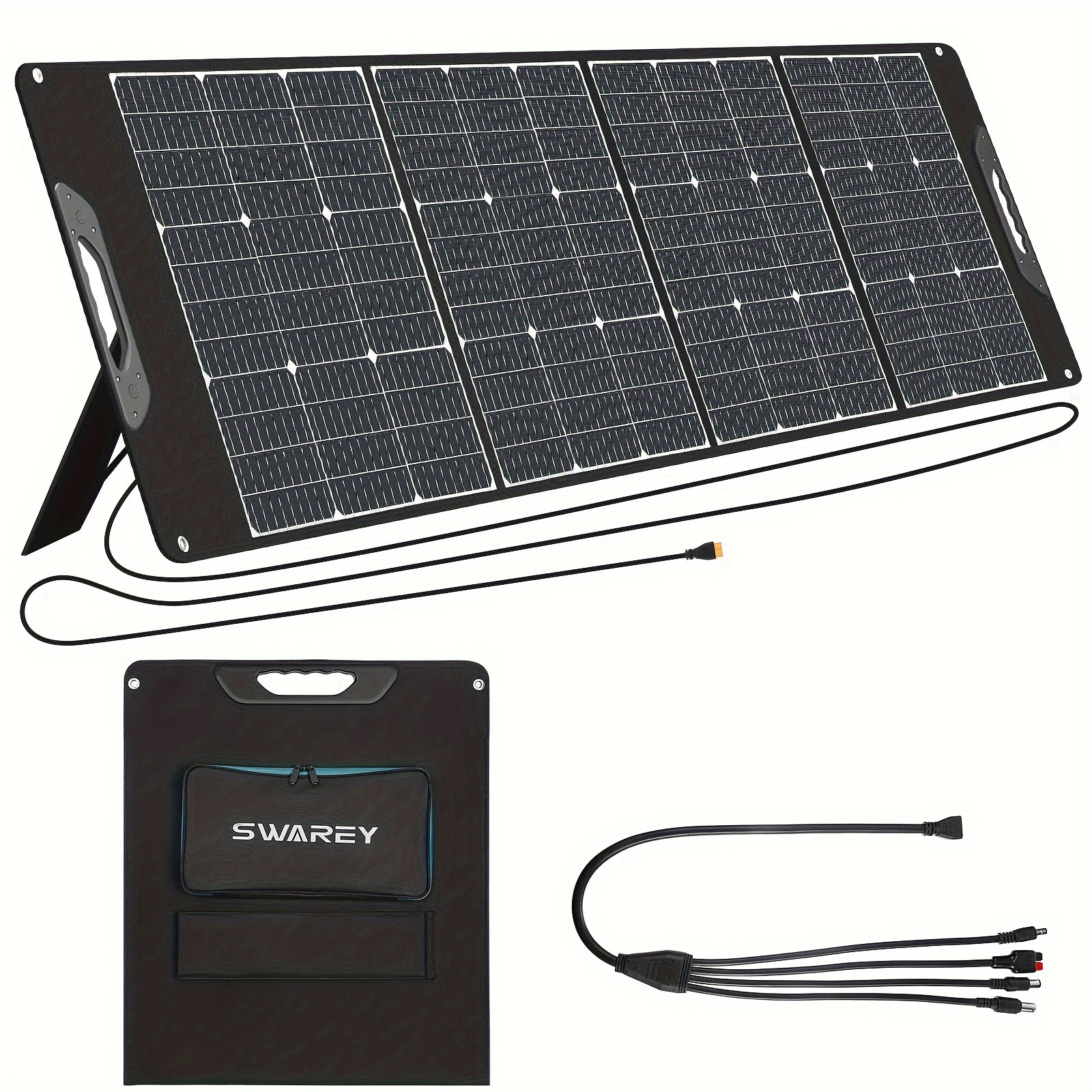 

Swarey Foldable Solar Panel 200 W Portable Solar Panel With 18v , Type-c Pd 18 W, Usb Qc 3.0, Etfe Monocrystalline Solar Panel For Power Station, Solar Generator, Camping, Garden, Laptop