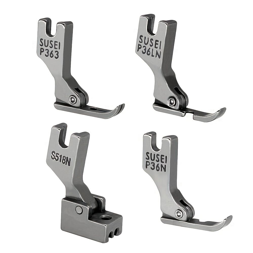 TEMU Juego de piezas prensadoras de cremallera #P363+S518N+P36N+P36LN de 4 piezas, adecuado para máquinas de coser planas industriales /Brother/Juki