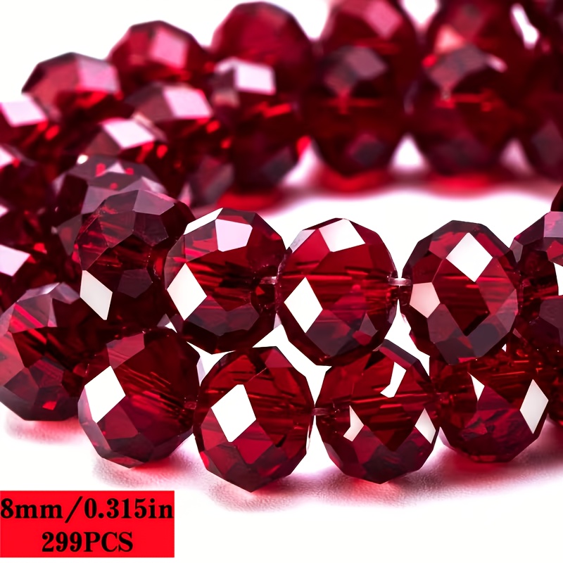299pcs 4mm/6mm/8mm Glass Flat Wheel Beads, Spacer Beads For Making, Beads For Bracelets, Necklaces, And Craft Decorations