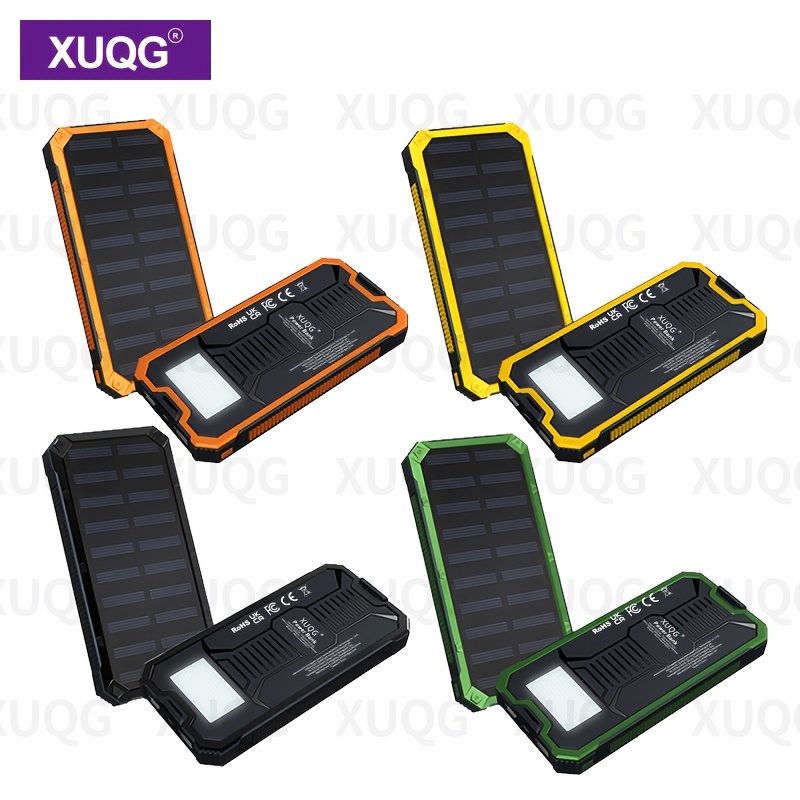 10000mah solar power bank with led   indicator dual output portable phone charger portable mobile power bank