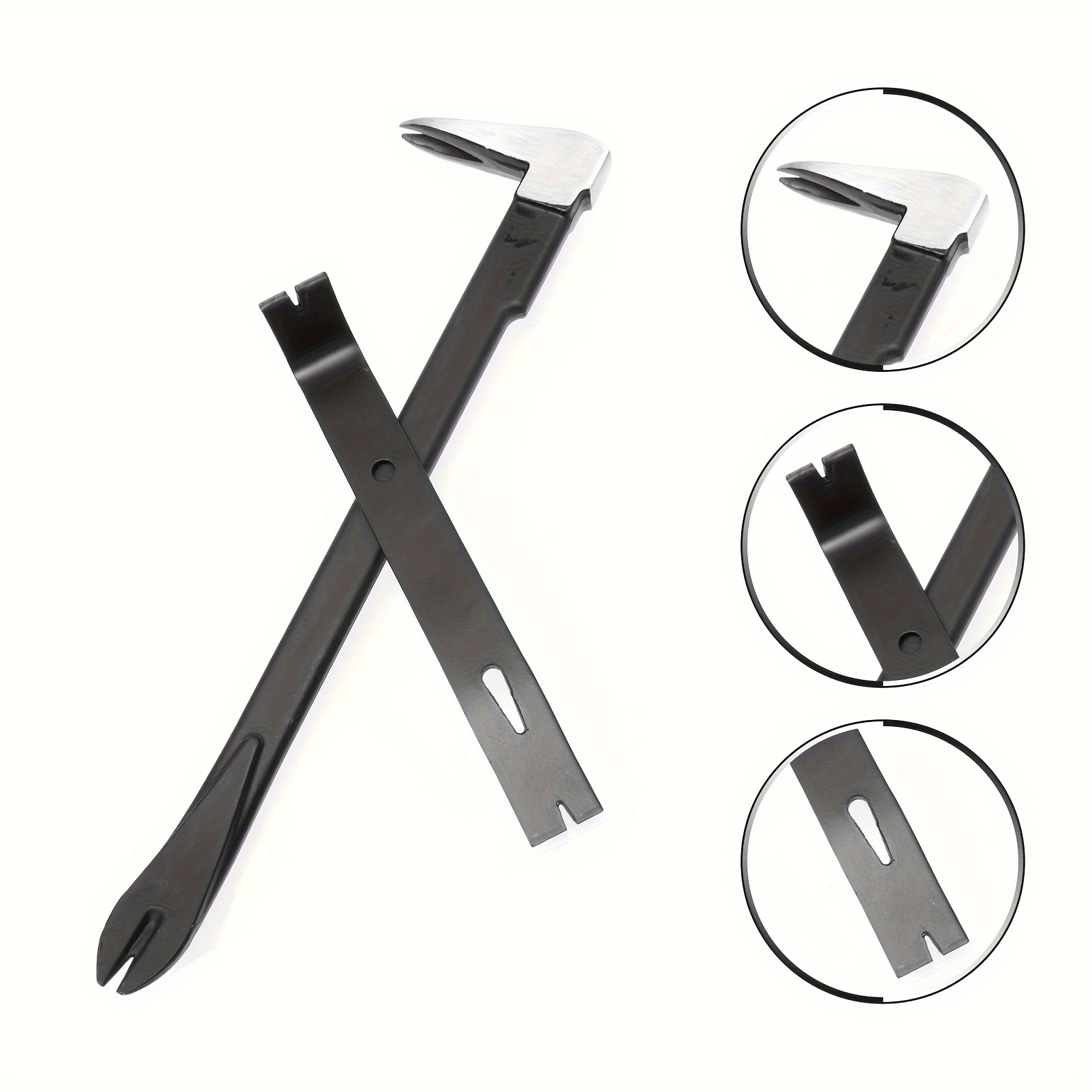 2 piece multi purpose pry bar set for carpet tile floor removal durable metal construction no power needed