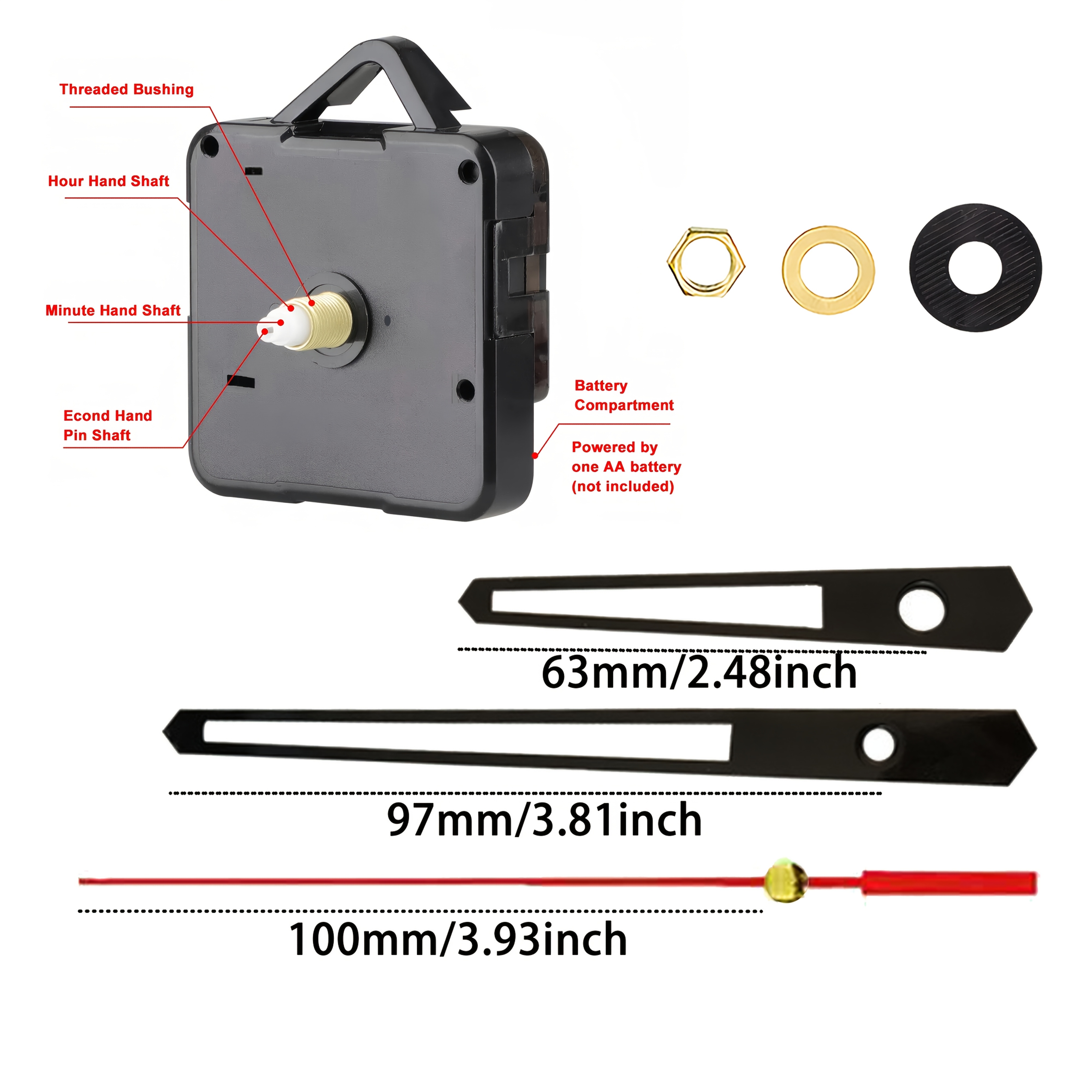 Laikrodžio kūrybinio remonto atsarginės dalys, 2 rinkiniai tylaus kvarcinio mechanizmo rinkinio veleno ilgis 16 mm ir 1 vnt. 20 mm, įskaitant 3 poras laikrodžio rodyklės, skirtos sieninių laikrodžių, stalinėms laikrodžiams remontuoti, pakeisti ir gaminti