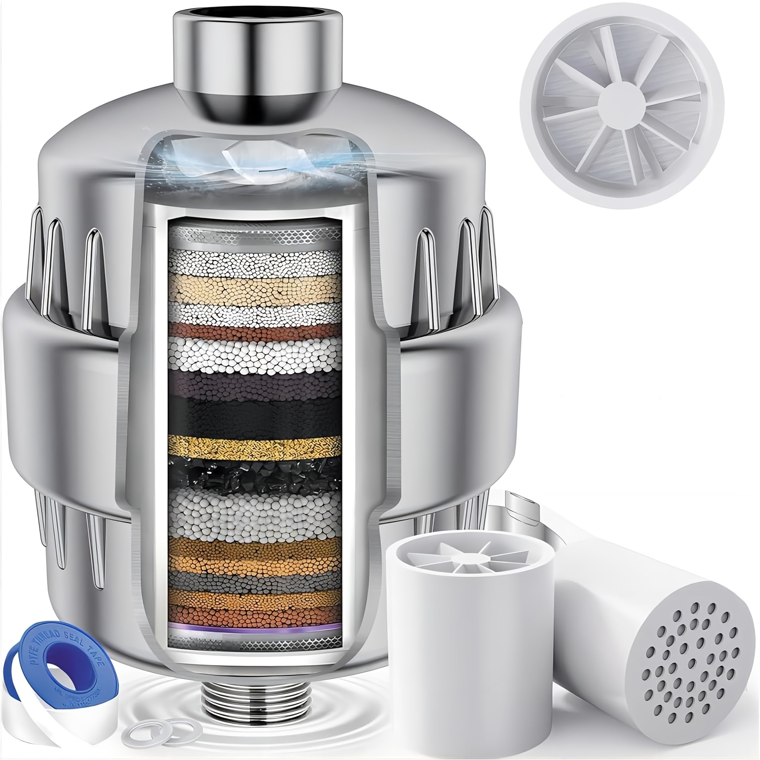 One-Piece Shower Set with 4-Inch Multi-Mode Pressurized Top Spray
