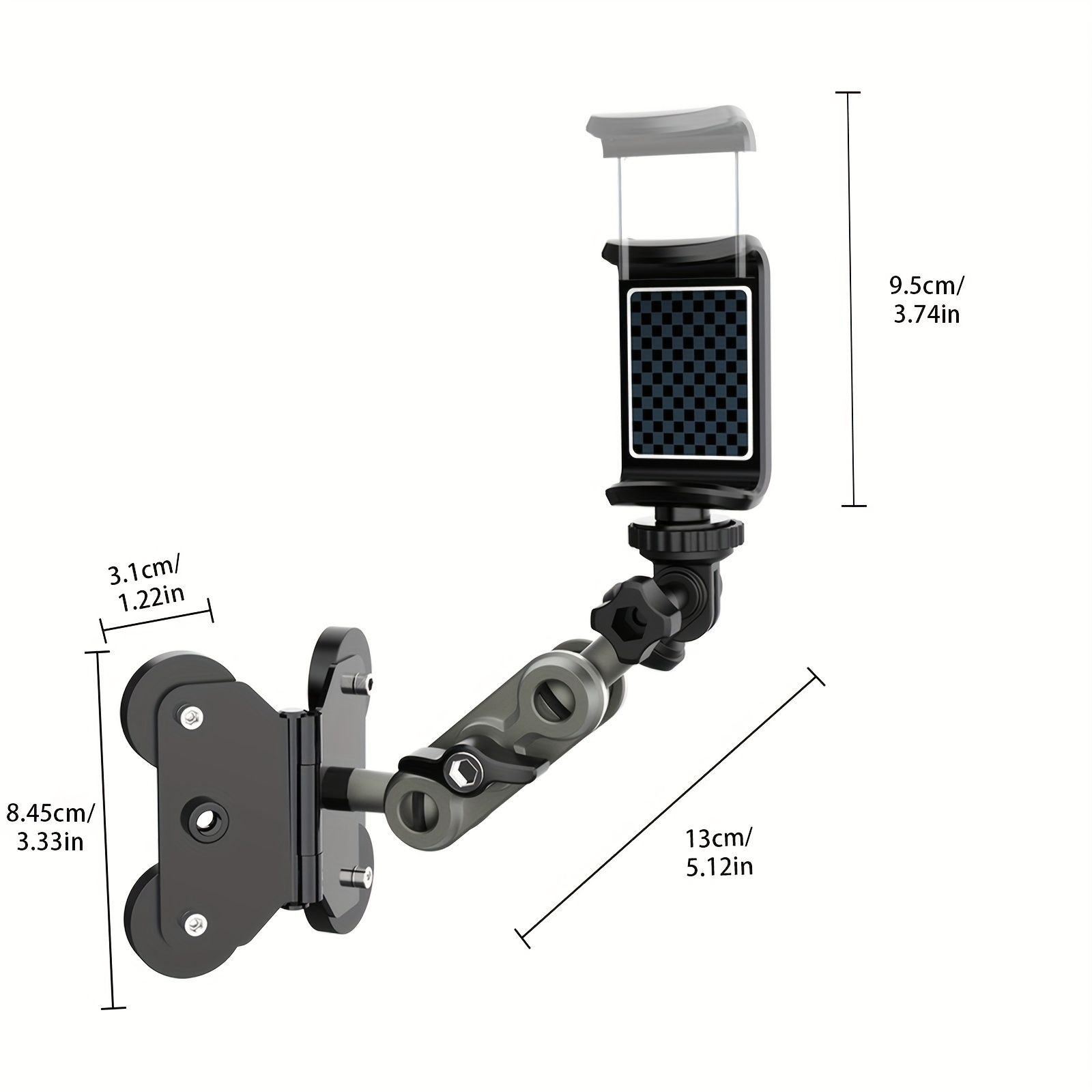 TEMU Lrbh Magnetic Camera Fence Mount For Start/ / / Pocket 3 / , Aluminum Alloy Arm, With Phone Holder, 2 1/4