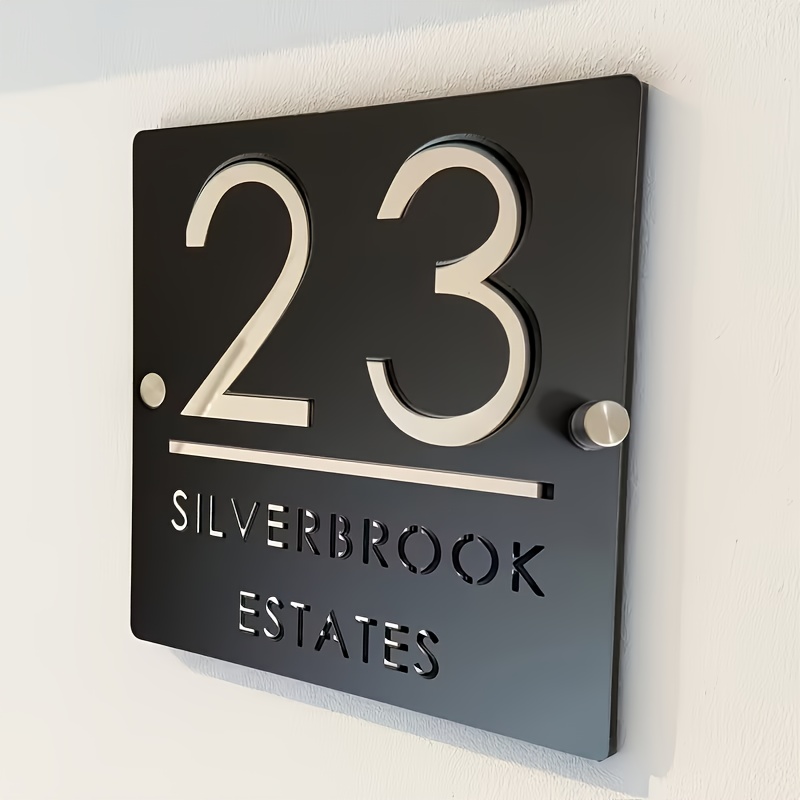 TEMU Custom House Address Signs - Featuring A Modern And With A Sophisticated And Scheme, Suitable For Homes, Shops, Streets, Hotels, And Commercial