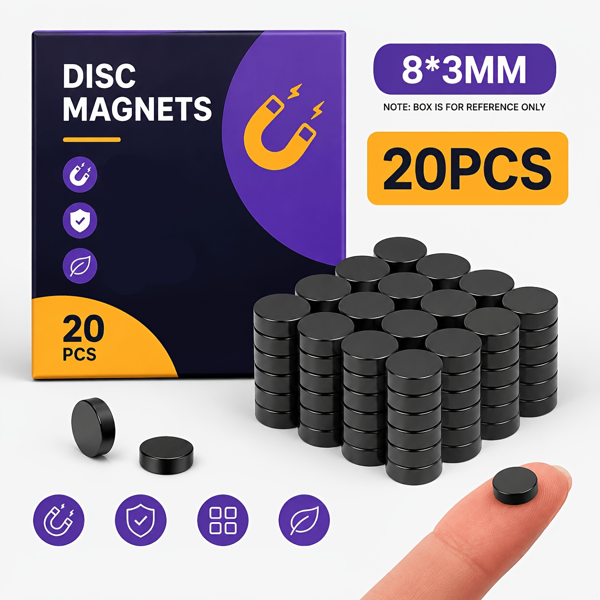 TEMU 20/62/100 pezzi 8X3Mm Magneti a disco in , Magneti circolari, Magneti circolari per frigoriferi, carta igienica per ufficio e casa