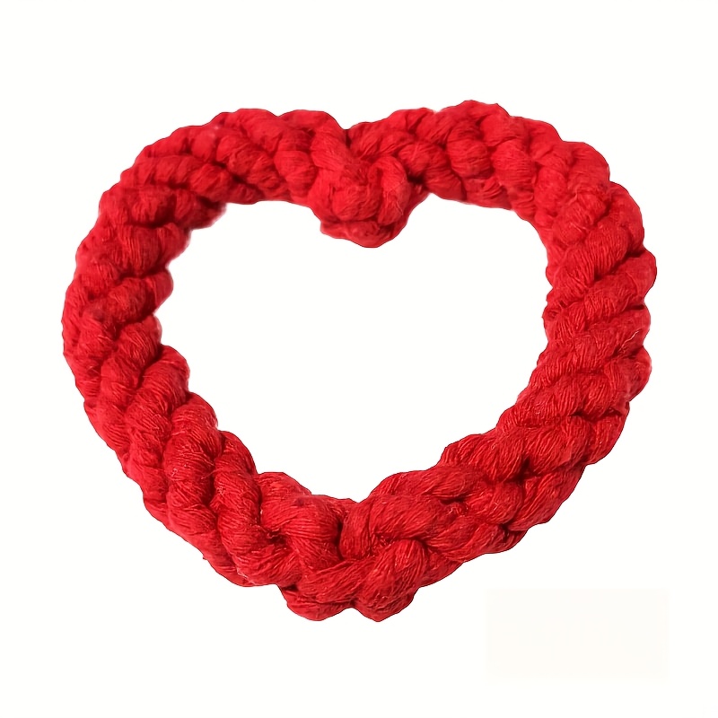 Image of Of Valentine's Day Heart-shaped Rope Woven Chew Toy For Pets, Random, Suitable For Small To Medium-sized Pets