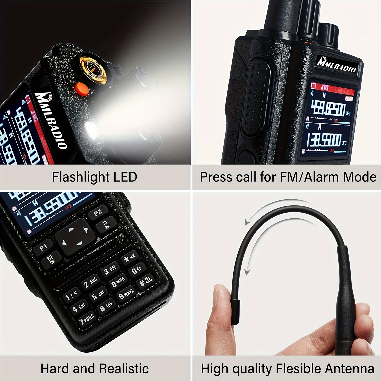 1pc 8629 UHF/VHF Two-Way CB Radio: 6 Bands, Long Range, Air Band, Full Band  Scanner, Marine Walkie Talkie, and More!