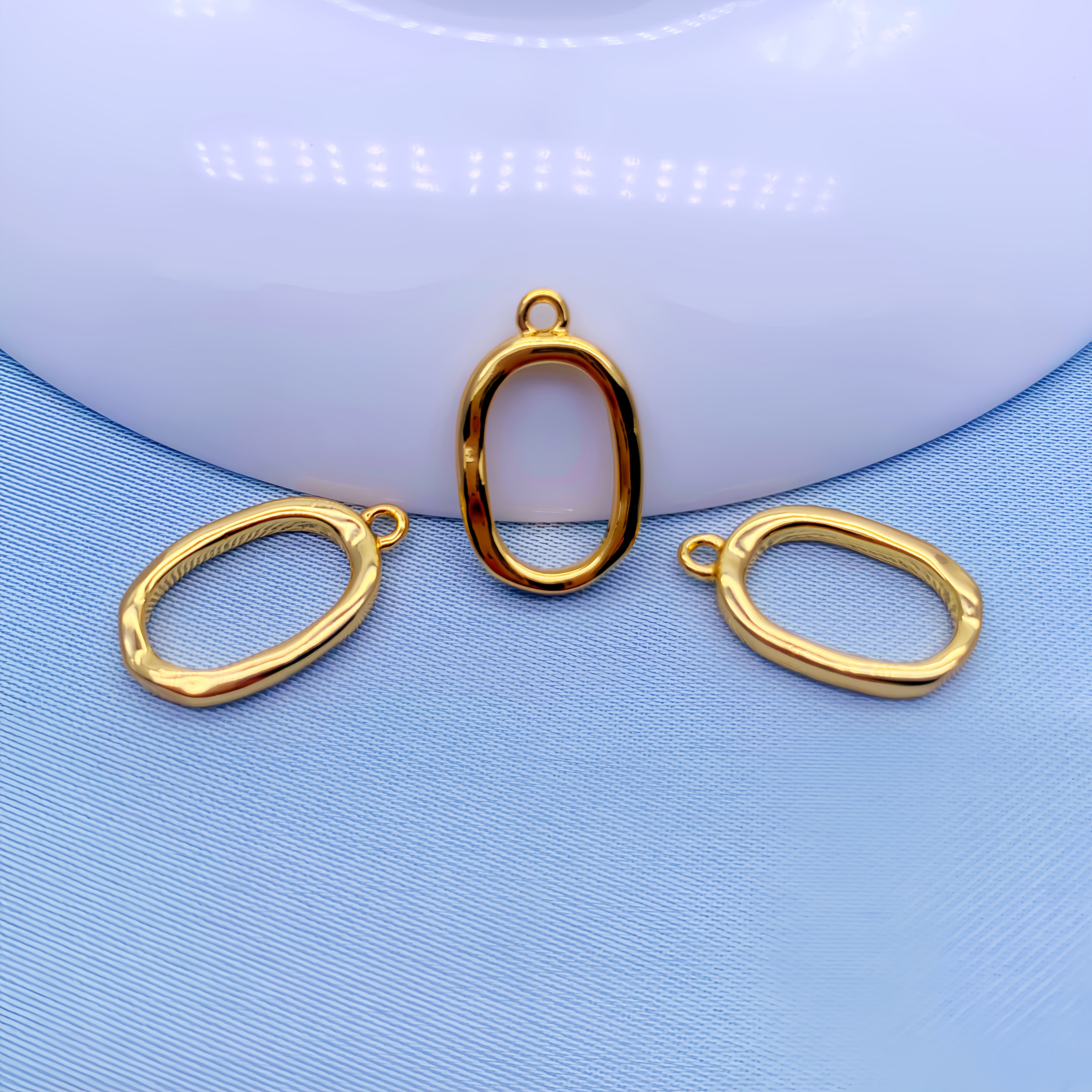 TEMU 3pcs Set, 18k Golden Plated, Elegant And Versatile Square Pendant, Exquisite Fashion Jewelry, Suitable For Various Jewelry Necklaces, Earrings,
