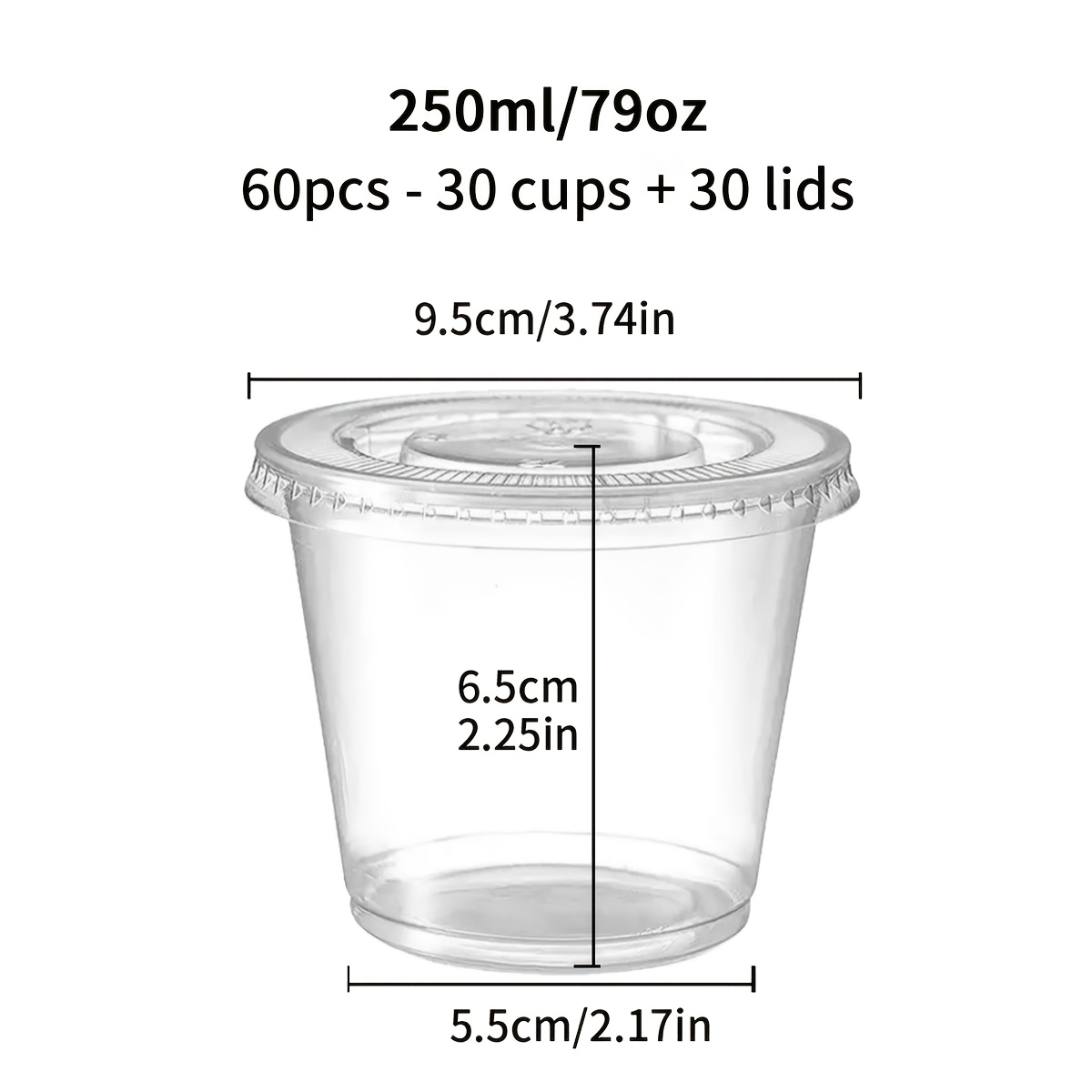 TEMU 60pcs (30pcs Gobelets et 30pcs Couvercles) Récipients de Stockage de , Gobelets de Stockage de Nourriture Délicatessens Empilables et