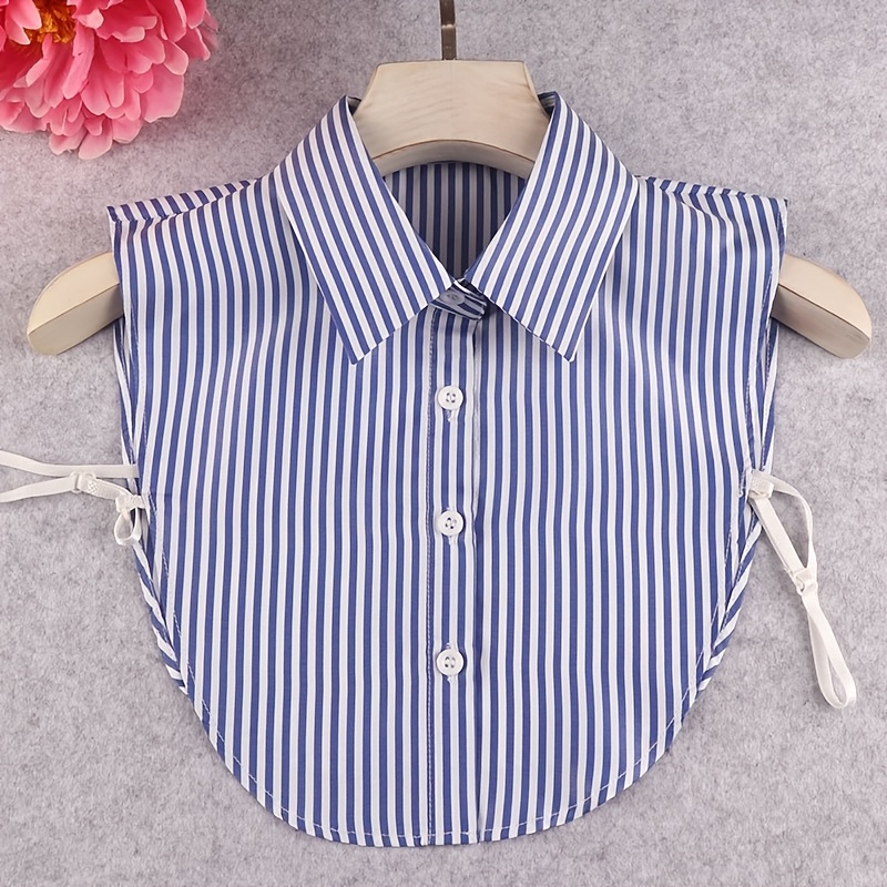 

Chic Striped Detachable Collar For Women - Polyester Shirt , Hand Wash/