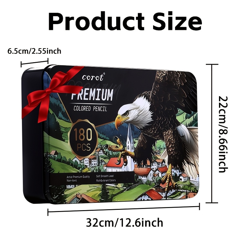 180 Colors Professional Colored Pencils Set in Tin Box