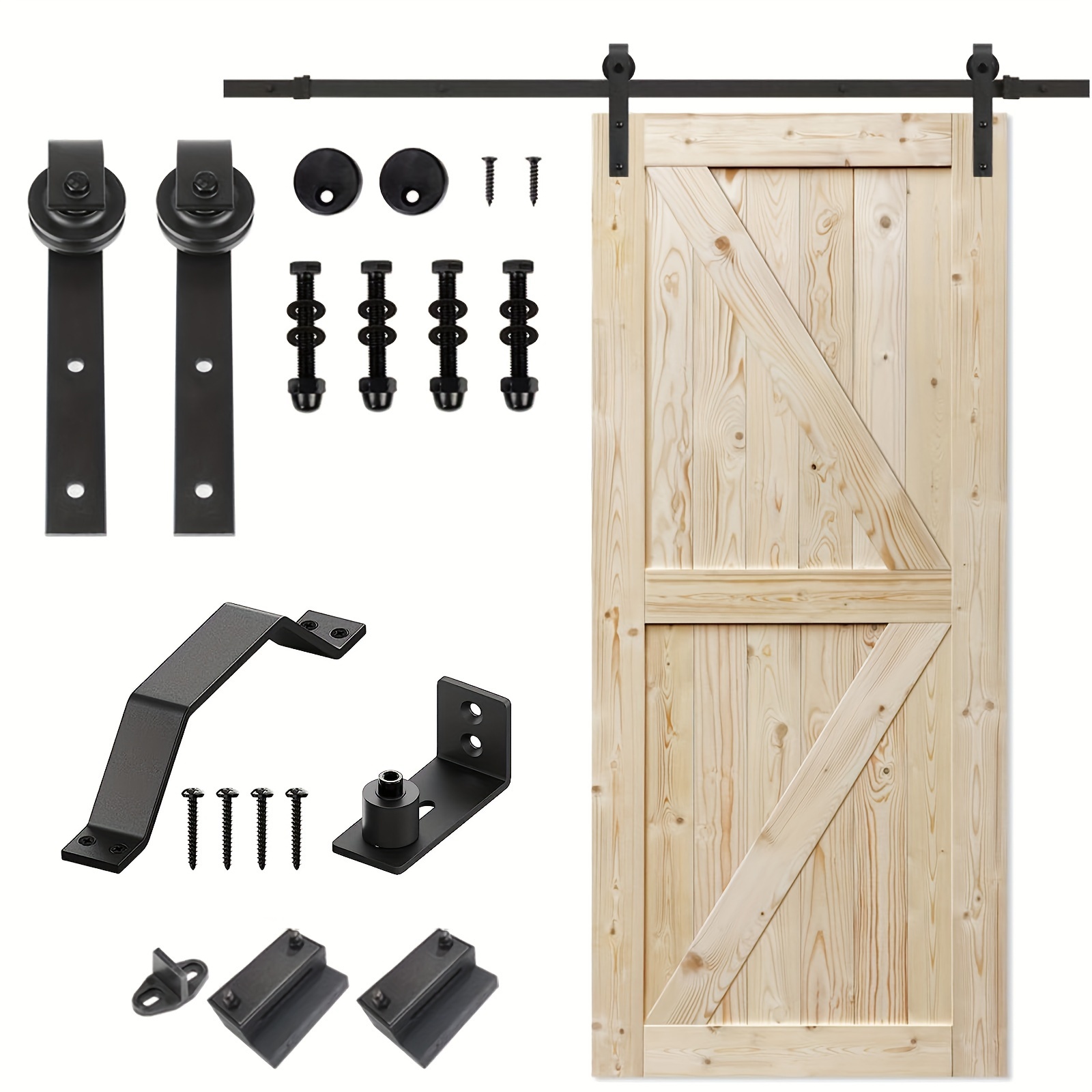 

30/36 In. X 84 In. Unfinished Barn Door With Sliding Door Hardware Kit/solid Wood/sliding Door/a Simple Assembly Is Required