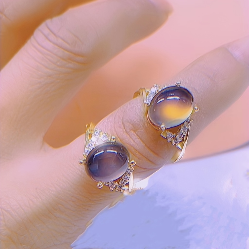 

Elegant Alloy Mood Ring With Cross Design And Temperature Sensitive Color Changing Gemstone, No Plating - Versatile Fashion Accessory For Daily Wear