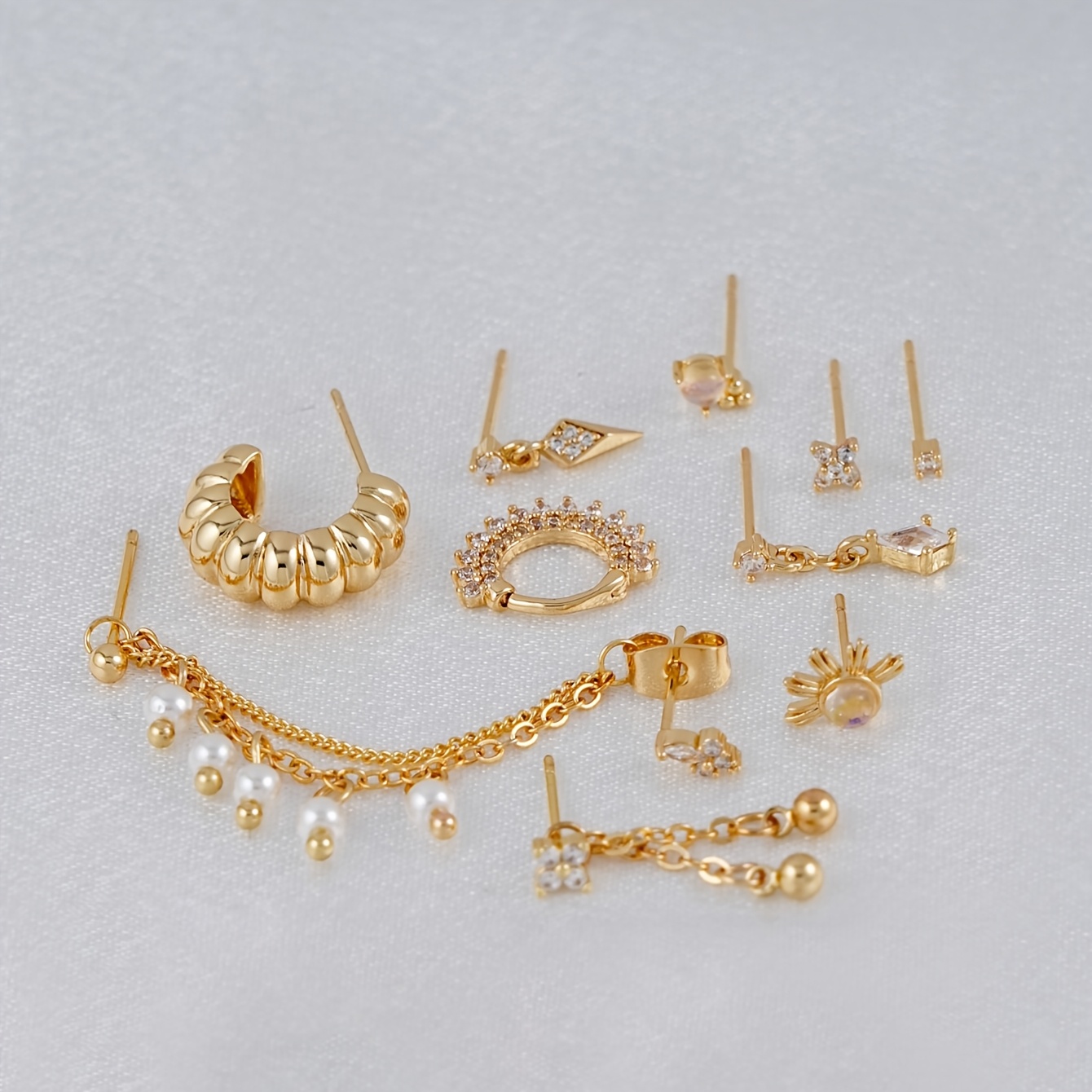 10pcs Women's Stackable Earring Stud Set