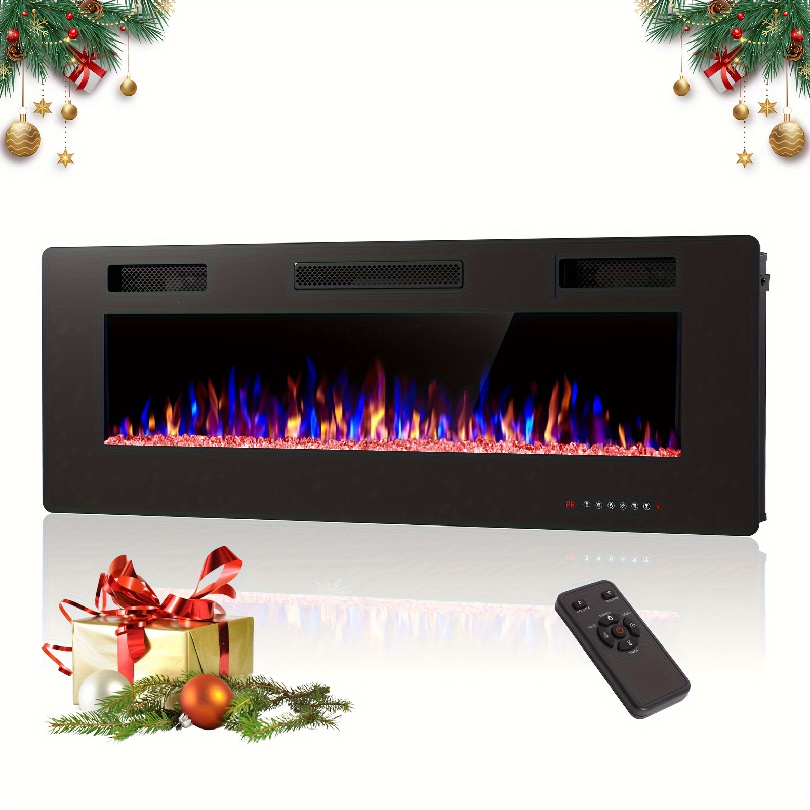 

Xbeauty 30"/ 36"/ 42"/ 50"/ 60"/ 68" Fireplace Recessed And Mounted, 1500w Fireplace , 12- & , Touch , , For Christmas, Halloween, .