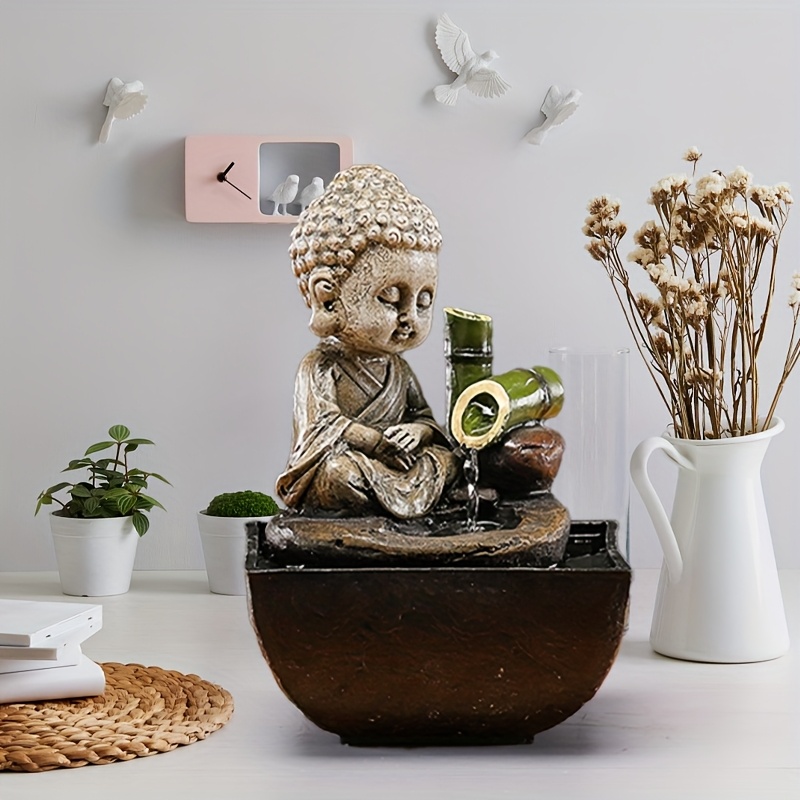 zen inspired resin meditation fountain usb powered home office decor relaxing waterfall design versatile indoor use Product details 4