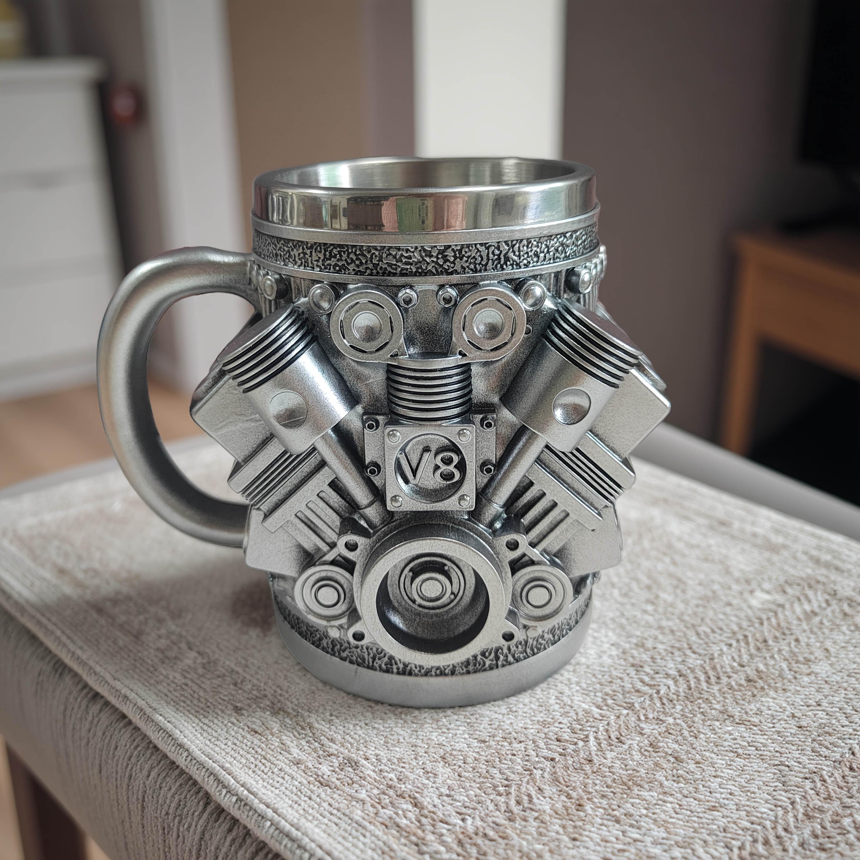 GGesii Tasse à Café En Acier Inoxydable 3D V8 300 Ml V Engines - Tasse à Café