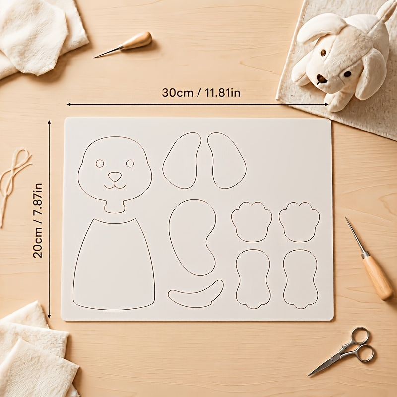 TEMU A Cute Puppy Sewing Template, Puppy Doll Making Template, Quilting Template, Reusable, Washable, Suitable For Making Dog Plush Toys, Beginner