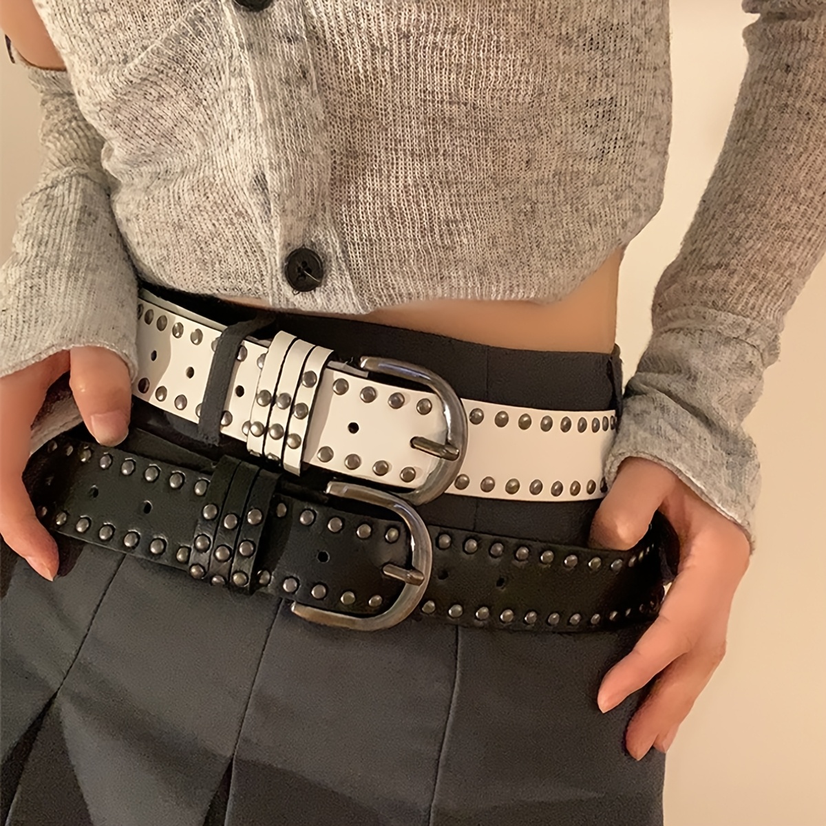 colored studded belts sold on Temu United States