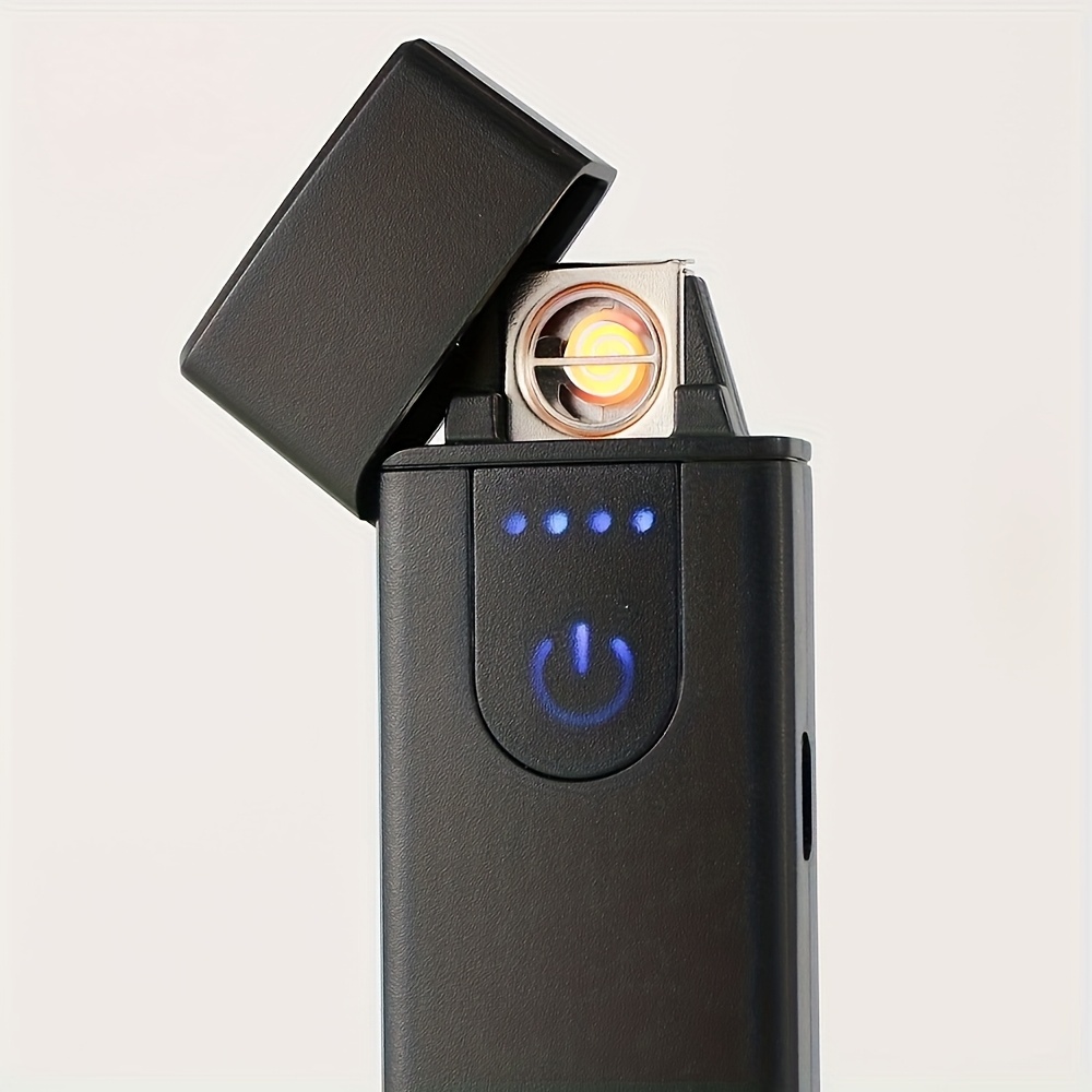 Vėjo atsparus USB jutiklinis žiebtuvėlis, naujas nešiojamas elektroninis uždegimo įrenginys su ABS medžiaga – puiki dovana stovyklavimui, Valentino dienai, Padėkos dienai ir Tėvo dienai