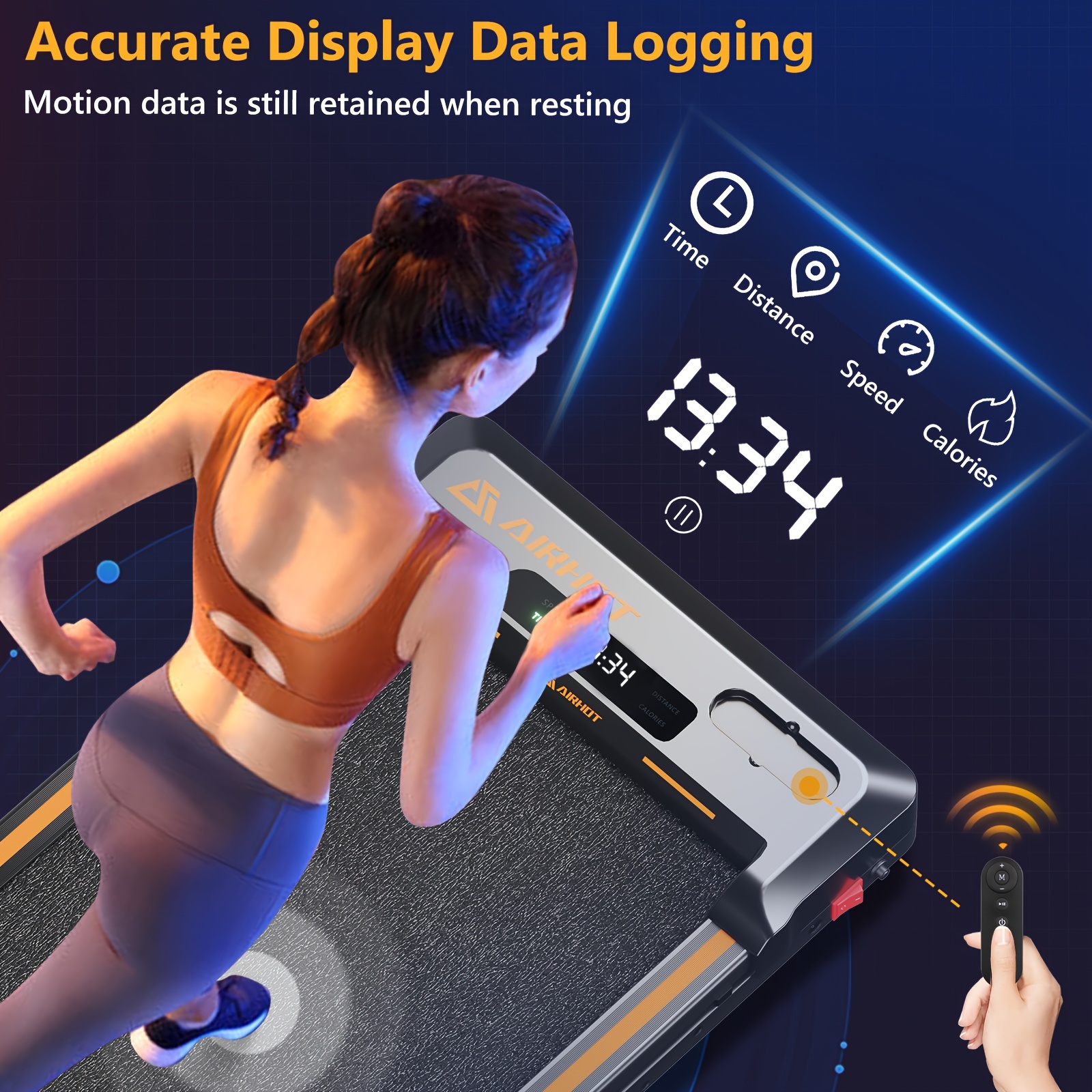 portable under desk treadmill for home office walking pad 2 in 1 with remote control led display and low noise 2 5hp motor ideal for walking and jogging details 5