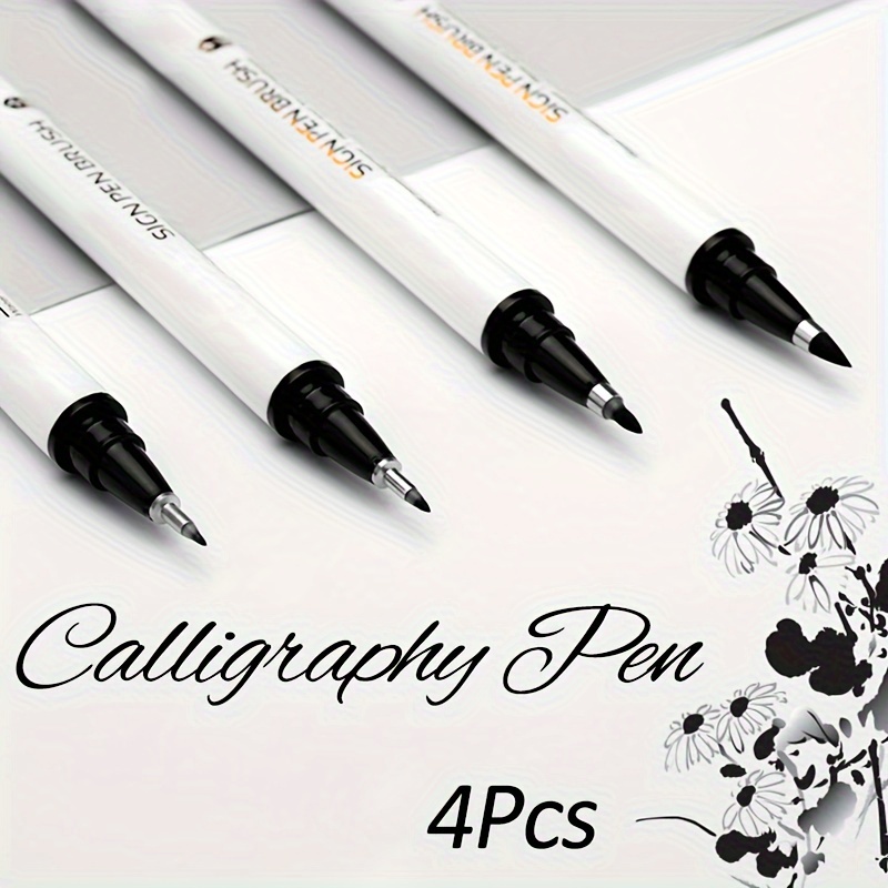 

Sta 4pack Calligraphy Pens Hand Lettering Pens 4 Size For Writing Art Drawing Signature Scrapbooking Beginner Kit With Fadeproof 0.6mm/0.7mm/0.8mm/1mm