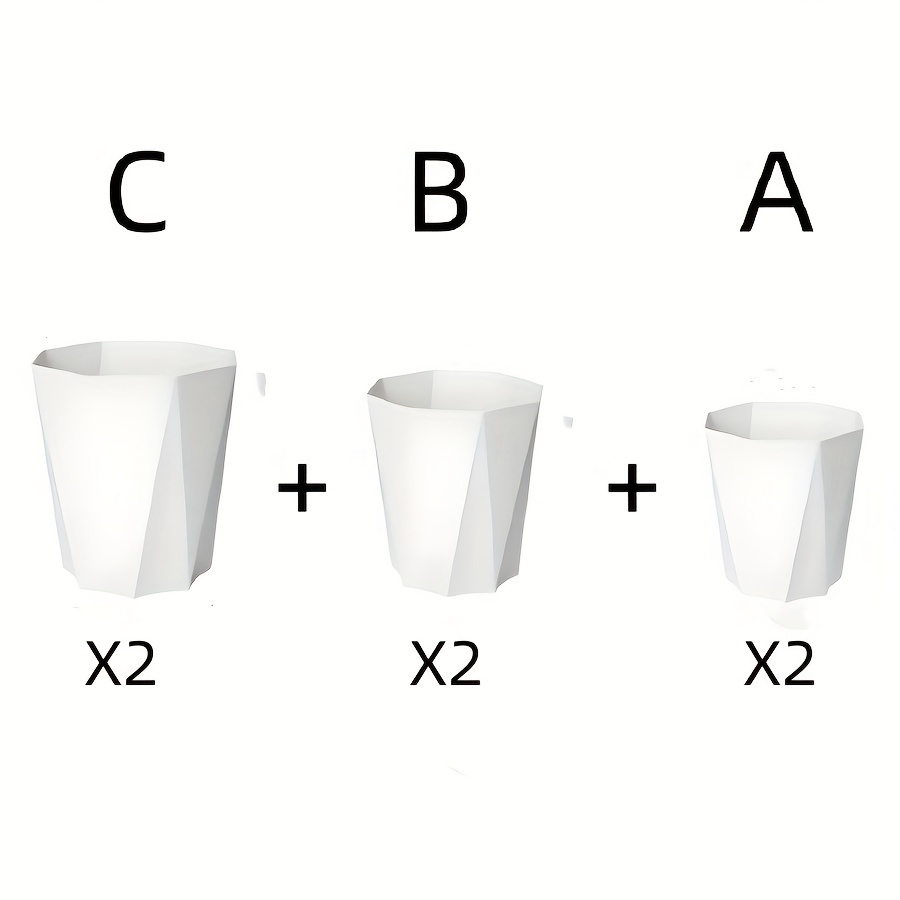 Image of White Modern Minimalist Style Flower Pots 6pcs Set, Home Gardening Pots, With Breathable Holes Design, Made In China Gardening Gift Home Decor