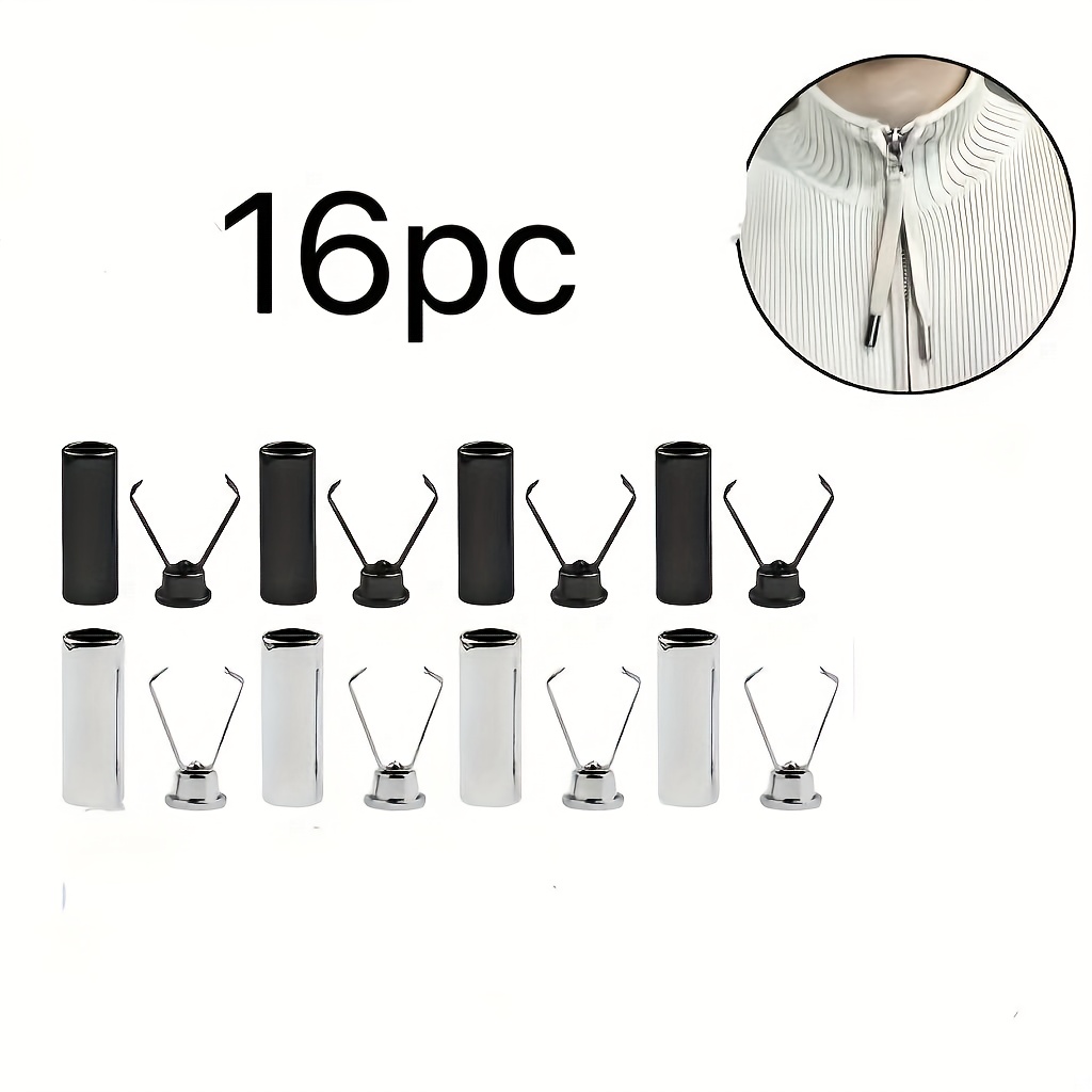 TEMU 16pcs Embouts de Cordon Cylindriques Multi-, Protection des Lacets de Chaussures, Cordons de Serrage, Pantalons, Sacs, Sweat à Capuche - Clips