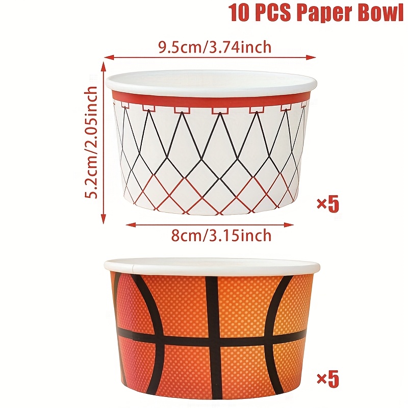 E-shop 10 Stück Basketball Papierbecher, Basketballkorb Basketball Muster Papierbecher, Basketball Geburtstagsparty Geschenke, Sport Partyzubehör,