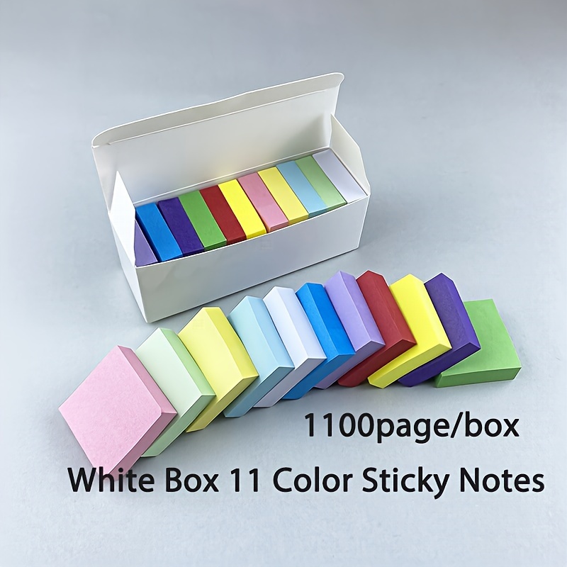 TEMU Mini Sticky Notes Bundle - 1100 Sheets, 11 Vibrant Colors, 1.49x1.49-inch Square Self-adhesive Reminders For Students, Office, & Book Indexing