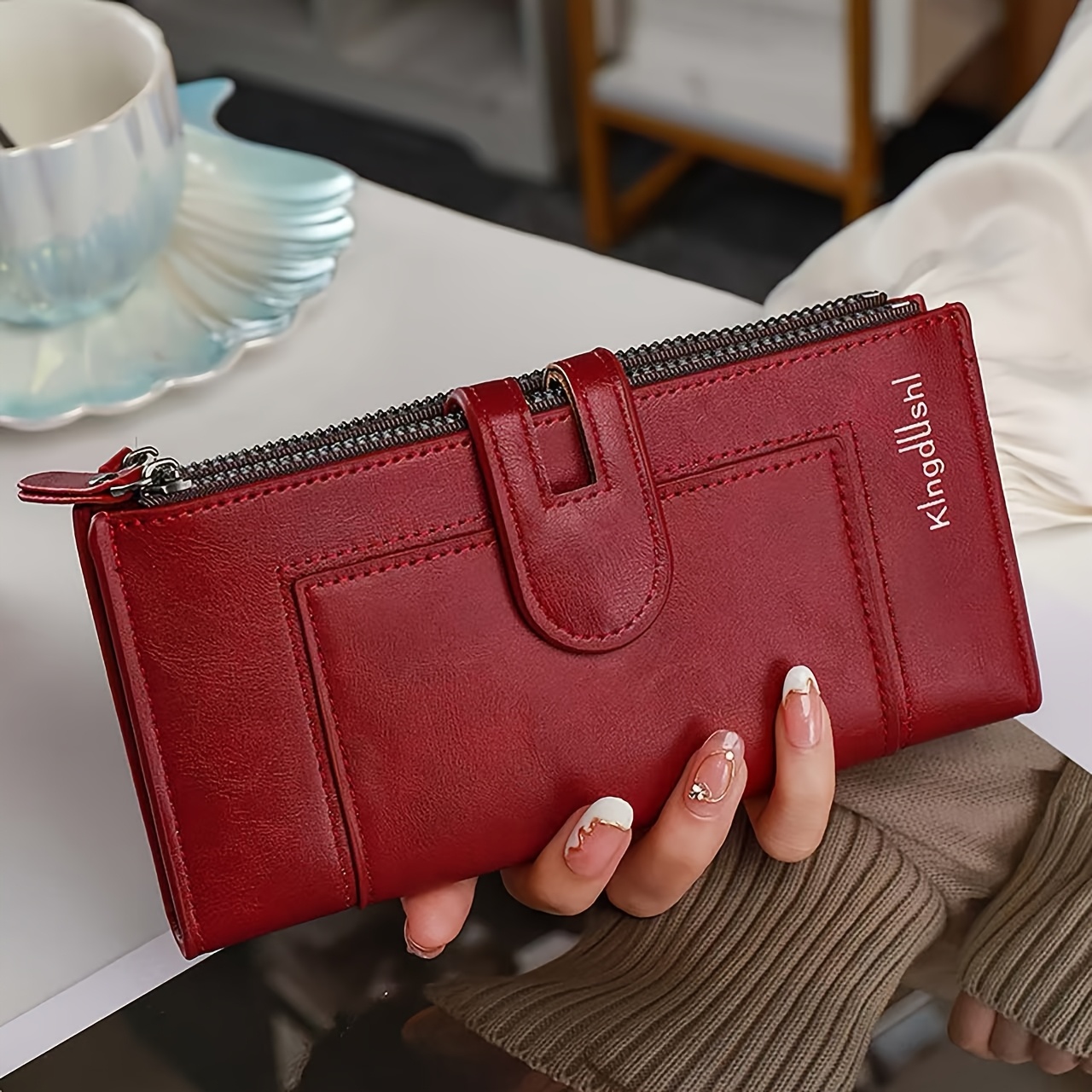 TEMU 2025 New Long Style Men's Casual Wallet Retro Youth Zipper Money Clip Student New Multi-functional Card Holder Men's Wallet