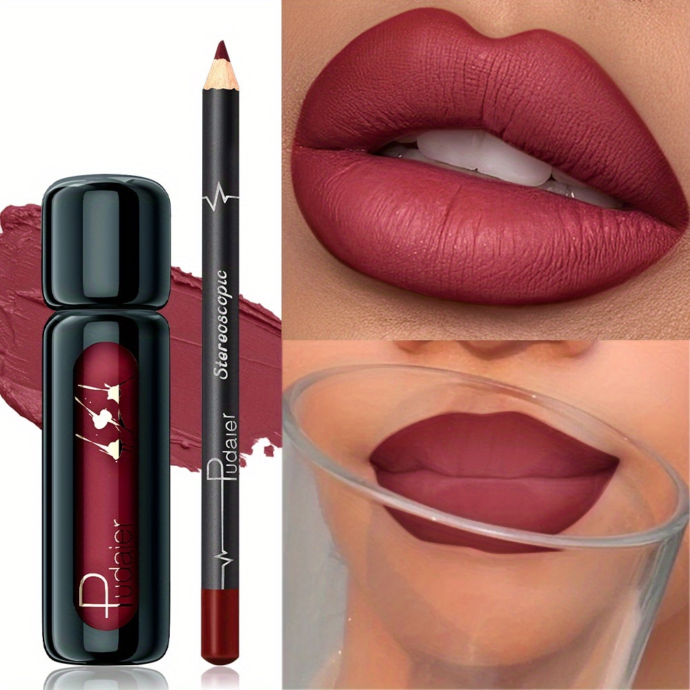 2pcs set   long lasting waterproof lip liner set natural   skin types pink   shades
