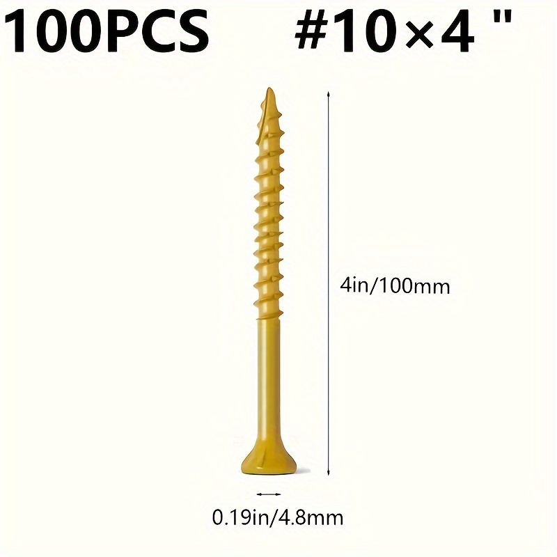 Wood Screws Coarse Thread Deck Screws Star Flat Head Rust - Temu