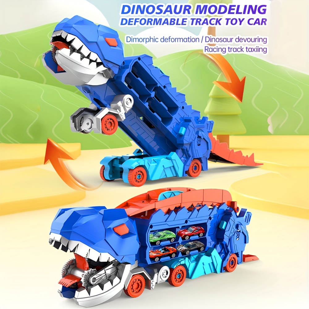 

Dinosaur Swallow & Eject Track Car Toy - Perfect Birthday Gift For Kids Ages 3-6