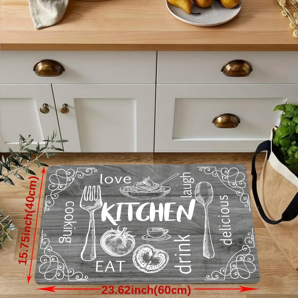 

3-piece Kitchen Rug Set, Polyester Non-slip Absorbent Mats, Machine Washable, Rectangular Shape, Ideal For Bedroom, Living Room, Laundry, And Bathroom Entrance - 40x60cm, 50x80cm, 40x120cm