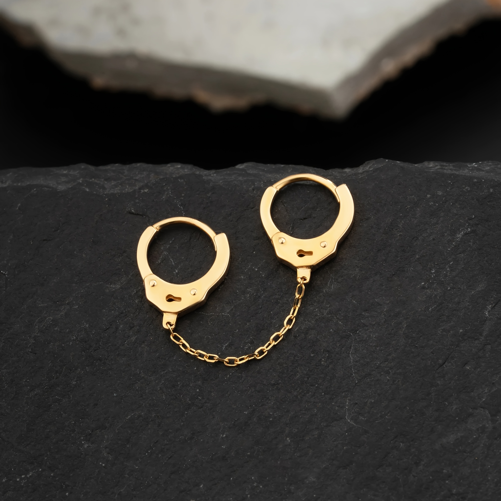 TEMU Boucles d'oreilles menottes et amusantes, adaptées aux quotidiens, aux réunions et aux fêtes, un cadeau de bijoux pour