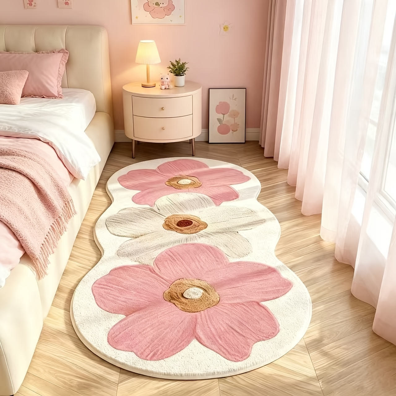 TEMU Kitchen Rugs Mats Faux Imitation With Rubber Anti-slip Backing, Kitchen Mat, Machine Washable, Suitable For Bedside, Kitchen, Bathroom, Hallway.