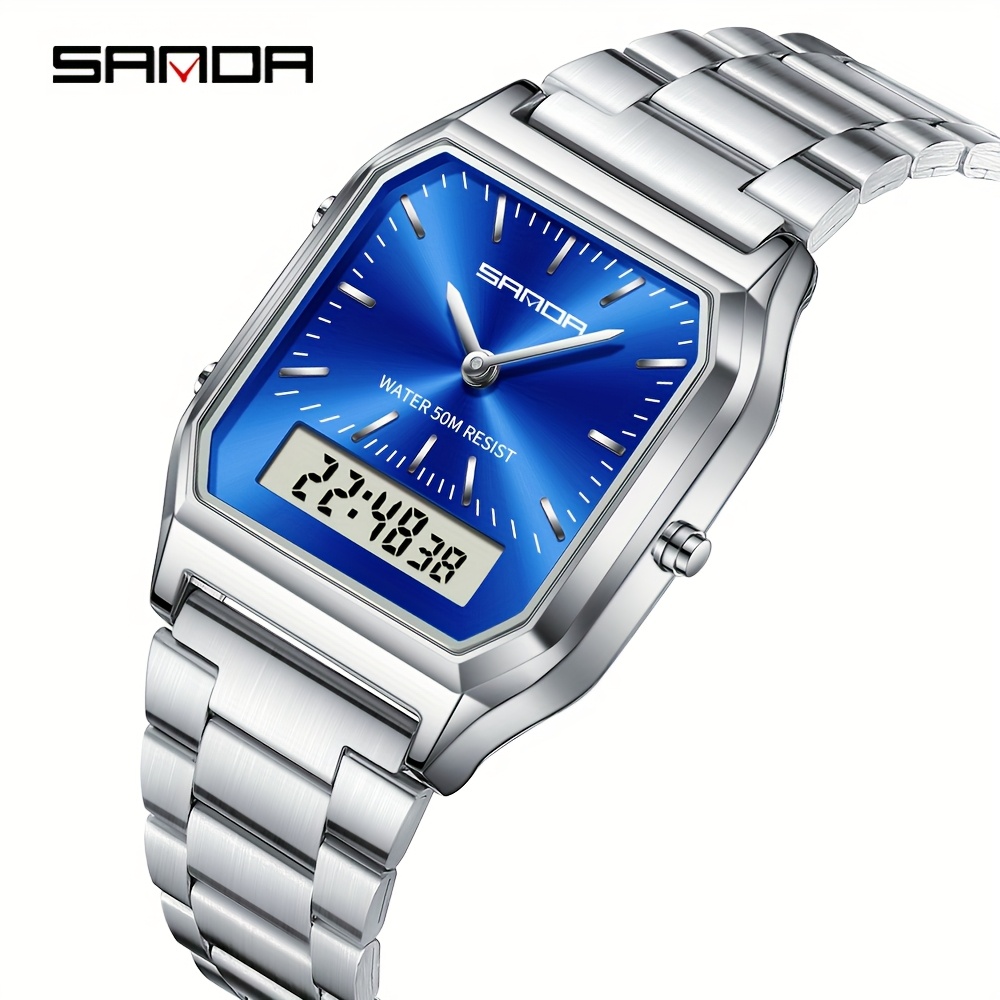 Image of Sanda Men's Watch Fashion Performance Waterproof Business Multiple Colorssimplicity Men's Watch Steel Strip Men's Watch Festival Gift