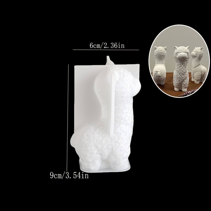 Image of 3d Alpaca Candle Silicone Mold Plaster Craft Making Handcrafted Adorable Sheep Christmas Scented Candle Mold Plaster Soap Epoxy Resin Mold Home Decor