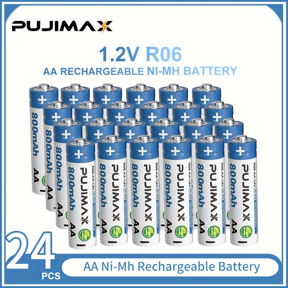 

Piles Rechargeables AA 1.2V 800mAh pour Appareils Photo Numériques, Consoles de Jeux, Lampes de Poche, Télécommandes, Jouets 48pcs 24pcs